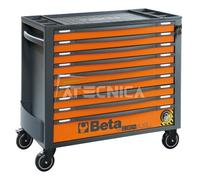 BETA - Caja de Herramientas RSC24AXL/9-O con 9 cajones, con Dispositivo antivuelco, Modelo Largo 882 x 367 mm, con extracción Total, montada sobre guías telescópicas de Bolas, Naranja, 024004291