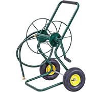 Carro metálico para mangueras, para manguera de 61 metros y 3/4 de pulgada, carro para manguera de jardín con 2 ruedas de goma y manivela, tambor para manguera, enrollador de manguera para jardín, inc
