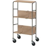 Carro para archivadores con baldas, cromado HelgeNyberg, 3 pisos, L x A x H 550 x 340 x 1060 mm