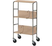 Carro para archivadores con baldas, cromado HelgeNyberg, 3 pisos, L x A x H 550 x 340 x 1060 mm