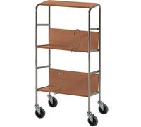 Carro para archivadores con baldas, cromado HelgeNyberg, 3 pisos, L x A x H 550 x 340 x 1060 mm