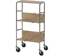 Carro para archivadores con baldas, cromado HelgeNyberg, 3 pisos, L x A x H 550 x 340 x 1060 mm