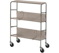 Carro para archivadores con baldas, cromado HelgeNyberg, 3 pisos, L x A x H 800 x 340 x 1060 mm