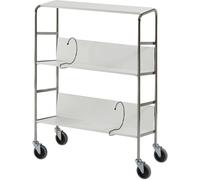 Carro para archivadores con baldas, cromado HelgeNyberg, 3 pisos, L x A x H 800 x 340 x 1060 mm
