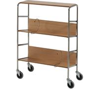 Carro para archivadores con baldas, cromado HelgeNyberg, 3 pisos, L x A x H 800 x 340 x 1060 mm