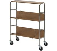 Carro para archivadores con baldas, cromado HelgeNyberg, 3 pisos, L x A x H 800 x 340 x 1060 mm