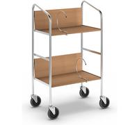 Carro para archivadores, cromado HelgeNyberg, 2 pisos, L x A x H 550 x 340 x 840 mm