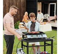 Carro para barbacoa, mesa para barbacoa, mesa auxiliar para exteriores, carro para jardín, cocina para exteriores, mesa de trabajo multifuncional, banco de trabajo para la barbacoa, carro de servicio,