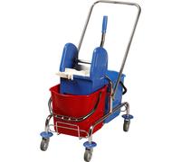 Carro para limpieza en húmedo 2 cubos rodantes dobles de 15 l