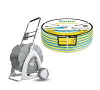 Carro para manguera de jardín, 1/2", 45 metros + Manguera de jardín Vartco Professional, 1/2", 30 metros, marca Agaplast