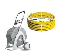 Carro para manguera de jardín + Manguera de jardín Vartco Light Plus de 1/2" y 30 metros, marca Agaplast