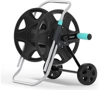 Carro para mangueras, carro metálico de alta resistencia con ruedas, carro portátil para mangueras de 30 a 60 metros, enrollador de mangueras para uso en exteriores, jardines o céspedes, patios traser