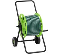 Carro para mangueras con 30 metros de manguera de PVC verde, carro para manguera de jardín y enrollador de manguera, modelo 3281521