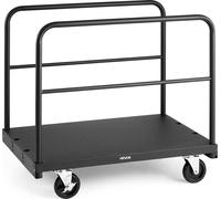 Carro para paneles de yeso, con capacidad de carga de 816 kg, carro de acero 2 en 1 para paneles, con ruedas giratorias de 12,5 mm, plataforma de 91,4 x 61 cm con 3 barandillas laterales, ideal para f