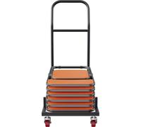 Carro para sillas plegables, carro comercial de hierro con capacidad para 12 sillas, carro con estante para sillas plegables con 4 ruedas, carro de transporte y almacenamiento para sillas de plástico,