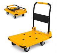 Carro Plataforma Plegable Soporta 300 kg Amarillo, Ruedas TPR 4"