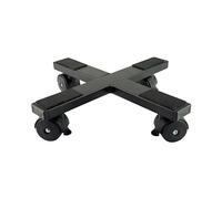 Carro porta plantas de interior y exterior de acero para macetas redondas y cuadradas, bandeja macetero con ruedas capacidad 90 kg color negro (30 x 30 x 6,5 cm)