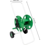 Carro portamanguera con tambor - MY-069 - Manual - Capacidad de 50 metros para manguera de 1,27 cm - Fabricado en plástico y acero inoxidable - Tambor de Ø 38,5 cm - Color verde