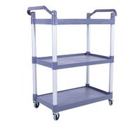 Carro utilitario de 3 Niveles Herramienta rodante de Servicio de 330 lbs | 3 estantes, estructura de PP, ruedas silenciosas 360°, niveles de 33 x 69 cm, uso en garaje taller, fácil