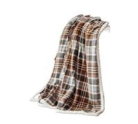 CARSTENS, INC. Ultra Premium - Manta de Forro Polar Sherpa de Felpa súper Suave de Gran tamaño, 54 x 68 Pulgadas, Color Gris castaño a Cuadros