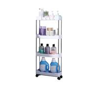 Cart Storage Rack - Rolling Shelves With Wheels Portable Design | Multi-Purpose Organizer Cart for Diaper Mineral Water Shower Gel | For Bedroom Kitchen Bathroom Utility Trolley Space Saving Storage S