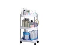 Cart Storage Rack - Rolling Shelves With Wheels Portable Design | Multi-Purpose Organizer Cart for Diaper Mineral Water Shower Gel | For Bedroom Kitchen Bathroom Utility Trolley Space Saving Storage S