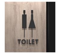 Cartel Baño Hombre Mujer Placa de señal de baño de Color negro y dorado, etiqueta adhesiva acrílica 3D for puerta de sala de lavado, soporte for Wc, tablero de señalización, decoración artística for e