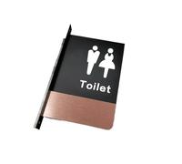 Cartel Baño Hombre Mujer Señal de puerta de doble cara, señal de recordatorio de baño montada en el lado, señalización de baño for hombres y mujeres, señalización de WC de Hotel(Color:Double-sided-06)