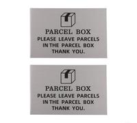 Cartel de aluminio para caja de paquetes para instrucciones de entrega y colección de correo, placa de metal impermeable con texto negro para montaje en puerta o valla, acabado plateado, tamaño de 15