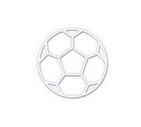 cartel de neon led metacrilato base Balón de Fútbol, Diseño Blanco Circular medidas 40cm aproximadamente