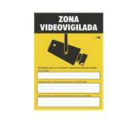 Cartel Zona Videovigilada Exterior Homologado de PVC Flexible Tamaño A4