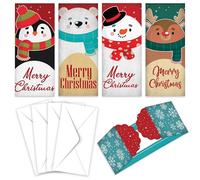 Carteras de dinero de Navidad para regalos en efectivo - Paquete de sobres de felicitación 4/12/24 - Regalos en efectivo para Navidad, lujosos, ecológicos para familia y amigos de Giftinghouse