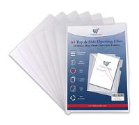 Carteras de plástico A4 con apertura superior y lateral, fundas de plástico transparente resistentes, carpeta de documentos con bolsillos superiores y laterales, archivo ordenado, grueso, resistente,