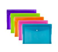 Carteras de plástico A4, varios colores, carpetas de documentos, paquete de 5