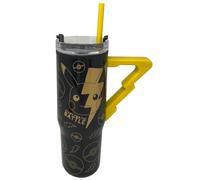 CARTOON Pokémon Pikachu - Vaso térmico de 770 ml con pajita y mango de rayo, taza térmica de acero inoxidable de doble pared, mantiene caliente y frío, idea de regalo Pokémon