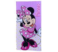 CARTOON Toalla de playa Minnie Disney de microfibra de poliéster para niños 245 gsm tamaño 70 x 140 cm playa piscina