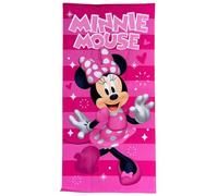 CARTOON Toalla de playa para niña Minnie Mouse 70 x 140 cm toalla microfibra 100% poliéster secado rápido toalla playa piscina rosa Disney idea regalo Minnie