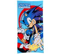 CARTOON Toalla de playa Sonic the Hedgehog para niños, 70 x 140 cm, microfibra 100% poliéster, 245 g/m², absorbente y secado rápido, ligera y compacta, ideal para playa y piscina, diseño sónico