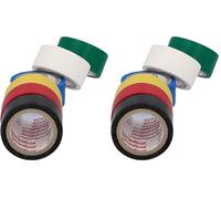 Cartrend Cintas aislantes para Electricista, Cinta de PVC de Colores, Resistente al Agua, Cinta Aislante eléctrica, 6 Unidades, 3,3 m x 19 mm (Paquete de 2)