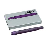 Cartuchos de tinta LAMY T10 con gran capacidad de tinta, aptos para todos los modelos de plumas estilográficas LAMY. Contenido: 1,25 ml por cartucho. 5 unidades por paquete. Color de la tinta: violeta