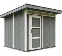 Casa de jardín de alta calidad, 5,9 m², con suelo y tejas de betún. Cobertizo para herramientas, dimensiones: 279 cm de ancho x 293 cm de largo x 239 cm de alto. Cabaña de jardín TIMBELA M903. Estruct