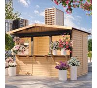Casa de jardín de madera, puesto de mercado de madera - 263 x 336 cm / 6 m² TIMBELA M150AZ