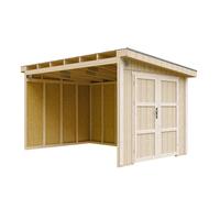 Casa de jardín de alta calidad, 8,68 m² - H231 x 248 x 412 cm - Sin suelo ni paredes laterales – Modelo Timbela M939B