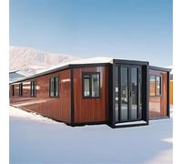 Casa pequeña prefabricada, casa contenedor, diseño modular portátil para el | Contenedor modular plegable portátil con cocina, baño, 1-3 habitaciones, ideal para familia, oficina, alquiler