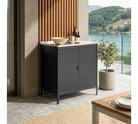 Mueble de exterior 'Bolognano', 92x80x50 cm, color negro mate