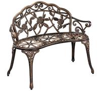 casa.pro Banco de Jardín Exterior Monfalcone con Respaldo y Reposabrazos Diseño Vintage Resistente Sofá de 2 Plazas para Terraza Patio Hierro Fundido 99 x 54 x 78 cm - Bronce