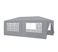 casa.pro Carpa Pabellón para Jardín Wedau Carpa Plegable Gazebo Cenador de Jardín Estructura de Acero Terraza Patio 600 x 300 x 255 cm - Gris Oscuro