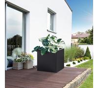 Jardinera vaargel 60x60x60 cm acero - negro [casa.pro]