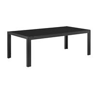 casa.pro Mesa de Centro de Vidrio 100 x 50 x 35 cm Mesa de jardín armazón Hierro diseño terraza Negro