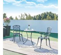 Set bistró de 3 piezas vena aluminio fundido gris oscuro/verde [casa.pro]